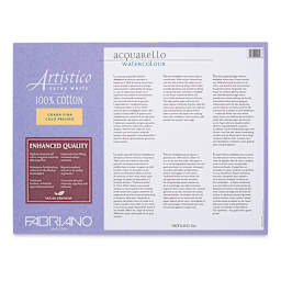 Fabriano Artistico Enhanced Watercolor Block - Extra White, Cold Press, 9" x 12" (back of block)