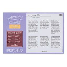 Fabriano Artistico Enhanced Watercolor Block - Extra White, Cold Press, 12" x 18" (back)