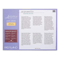 Fabriano Artistico Enhanced Watercolor Block - Extra White, Cold Press, 12" x 16" (back)