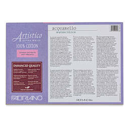 Fabriano Artistico Enhanced Watercolor Block - Extra White, Hot Press, 5" x 7" (back)