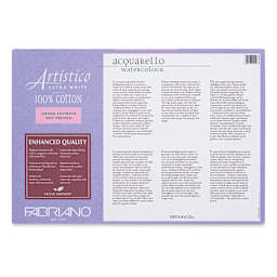 Fabriano Artistico Enhanced Watercolor Block - Extra White, Hot Press, 7" x 10" (back)