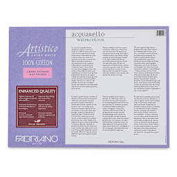 Fabriano Artistico Enhanced Watercolor Block - Extra White, Hot Press, 9" x 12" (back)