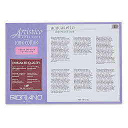 Fabriano Artistico Enhanced Watercolor Block - Extra White, Hot Press, 14" x  20" (back)