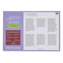 Fabriano Artistico Enhanced Watercolor Block - Extra White, Rough Press, 7" x 10" ( back)