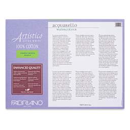 Fabriano Artistico Enhanced Watercolor Block - Extra White, Rough Press, 9" x 12" (back)