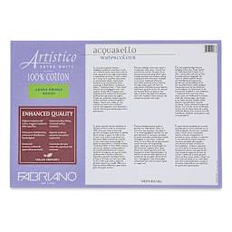 Fabriano Artistico Enhanced Watercolor Block - Extra White, Rough Press, 14" x  20" (back)