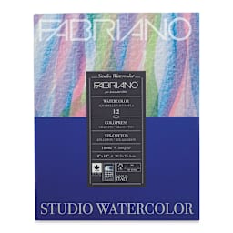 Fabriano Studio Watercolor Pad - 8'' x 10'', 300 gsm, Cold Press, 12 sheets (front cover)