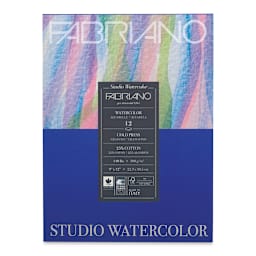 Fabriano Studio Watercolor Pad - 9'' x 12'', 300 gsm, Cold Press, 12 sheets (front cover)