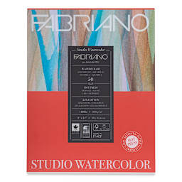 Fabriano Studio Watercolor Pad - 11'' x 14'', 300 gsm, Hot Press, 50 Sheets (front cover)