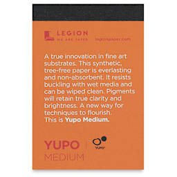 Legion Yupo Synthetic Paper Pad - 2-1/2" x 3-3/4", Bright White, 10 Sheets