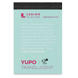 Legion Yupo Synthetic Paper Pad - 2-1/2" x 3-3/4", Translucent, 10 SheetsYupo Synthetic Paper Pad - 2-1/2" x 3-3/4", Translucent, 10 Sheets