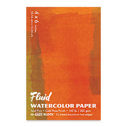 Fluid Easy-Block Watercolor Paper Block - 4" x 6", 15 Sheets