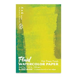 Fluid Easy-Block Watercolor Paper Block - 4" x 6", Hot Press, 15 Sheets
