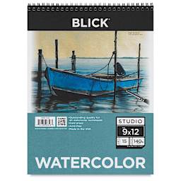 Blick Studio Watercolor Pad - 9" x 12", 140 lb, Spiral-bound, 15 Sheets