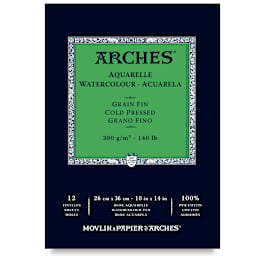 Arches Watercolor Pad - 10" x 14", 140 lb, Cold Press, Fold-over, 12 Sheets