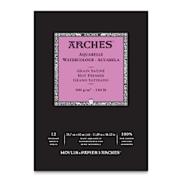 Arches Watercolor Pad - 11.7" x 16.5", 140 lb, Hot Press, 12 Sheets