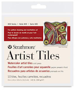 Strathmore 400 Series Watercolor Paper Artist Tiles - Front of 4" x 4" pad shown