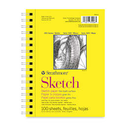 Strathmore 300 Series Wirebound Sketch Pad - 5-1/2" x 8-1/2", 50 lb, 100 Sheets