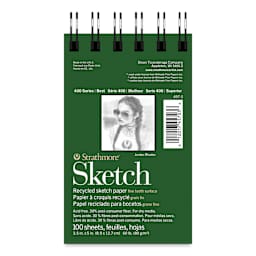 Strathmore 400 Series Recycled Sketch Pad - 3-1/2" x 5", Portrait, 100 Sheets