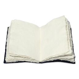 Lamali Codex Soft Cover Handmade Journal - 5-9/10" x 8-3/10", Indigo, open