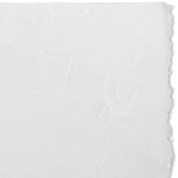 Unryu Paper - Full sheet of White sheet showing deckle edges and overall texture