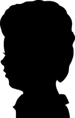 Hygloss Black Silhouette Paper - Left facing silhouette of young child
