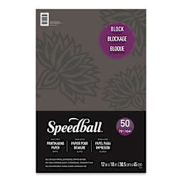 Speedball Printmaster Paper Pads for Block Printing - Top cover of 50 sheet pad