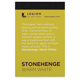 Legion Stonehenge Drawing Paper Pad - 2-1/2" x 3-3/4", Warm White, 15 Sheets