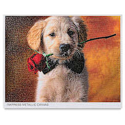 Inkpress Metallic Canvas - Finished Art of Puppy
