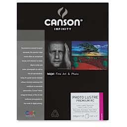 Canson Infinity Photo Lustre Premium Resin Coated Inkjet Paper - Front of package of 25 sheets