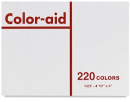 Color-aid Papers - Packet of 220 Assorted Colors, 4-1/2" x 6". Front of packet.