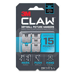 3M Claw Drywall Picture Hanger - 15 lb, Package of 5 (In packaging)