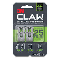 3M Claw Drywall Picture Hanger - 25 lb, Package of 4 (In packaging)