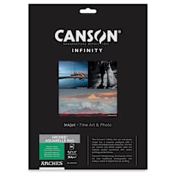 Canson Infinity Arches Aquarelle Rag Inkjet Paper - 8-1/2" x 11", 310 gsm, Package of 10