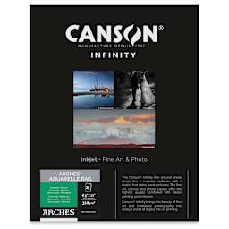 Canson Infinity Arches Aquarelle Rag Inkjet Paper - 8-1/2" x 11", 310 gsm, Package of 25