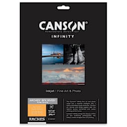 Canson Infinity Arches BFK Rives Inkjet Fine Art and Photo Paper - 8-1/2" x 11", Pure White, 310 gsm, Package of 10