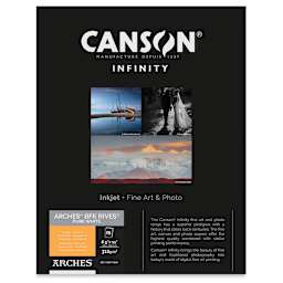 Canson Infinity Arches BFK Rives Inkjet Fine Art and Photo Paper - 8-1/2" x 11", Pure White, 310 gsm, Package of 25
