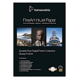 Hahnemühle Glossy FineArt Inkjet Paper Sample Pack - 13" x 19", Pkg of 16 (Front of package)