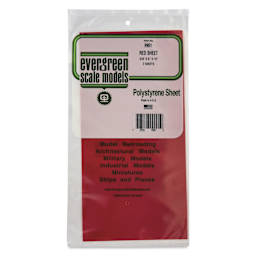 Evergreen Transparent Colored Polystyrene Sheets - Red, 6" x 12", 0.010" Thick, Pkg of 2, front of packaging