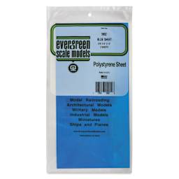 Evergreen Transparent Colored Polystyrene Sheets - Blue, 6" x 12", 0.010" Thick, Pkg of 2, front of packaging