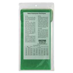 Evergreen Transparent Colored Polystyrene Sheets - Green, 6" x 12", 0.010" Thick, Pkg of 2, back of packaging