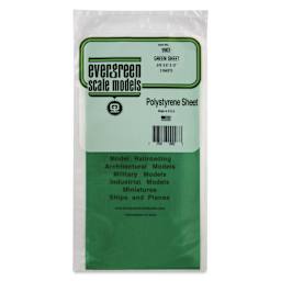 Evergreen Transparent Colored Polystyrene Sheets - Green, 6" x 12", 0.010" Thick, Pkg of 2, front of packaging