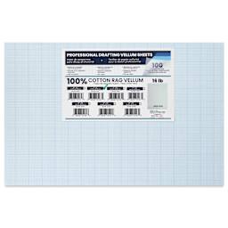Pacific Arc Gridded Drafting Vellum Pack - 8 x 8 Grid, 11" x 17". Pkg of 100, packaging