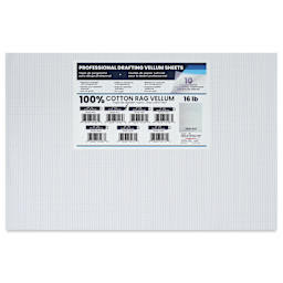 Pacific Arc Gridded Drafting Vellum Pack - 8 x 8 Grid, 11" x 17". Pkg of 10, packaging