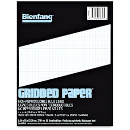Bienfang Gridded Paper Pad - 4 x 4 Grid, 8-1/2" x 11", front cover