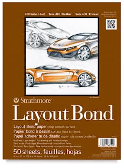 Strathmore 400 Series Layout Bond Pad - Front of 9" x 12" pad