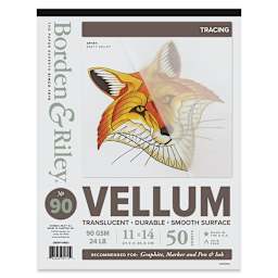 Borden & Riley #90 Vellum Tracing Paper Pad - 11" x 14", front cover