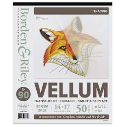 Borden & Riley #90 Vellum Tracing Paper Pad - 14" x 17", front cover