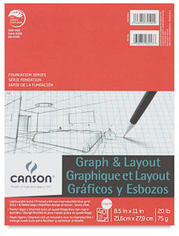 Canson Foundation Graph Pads - Top view of 8 1/2" x 11" Pad
