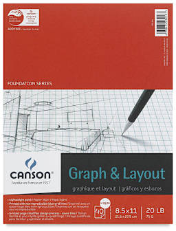 Graph Pad, 4" &times; 4" Grid, 40 Sheets